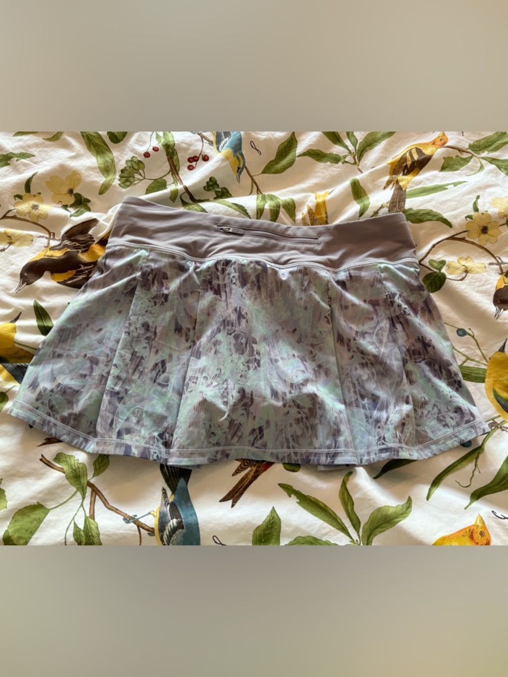 lululemon athletica Gray Mini Skirt with Mint and Lavender Print - Picture 2 of 4